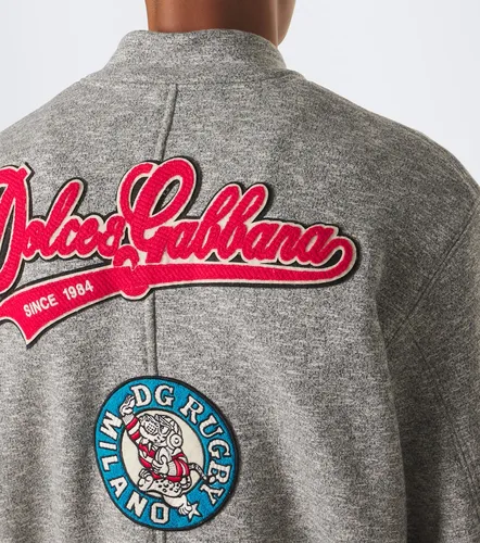 Chaqueta varsity de algodón con parches - Dolce&Gabbana - Modalova
