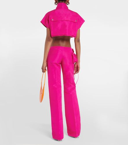 Low-rise satin cargo pants - LaQuan Smith - Modalova