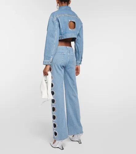 Babe embellished cropped denim jacket - 7 For All Mankind - Modalova