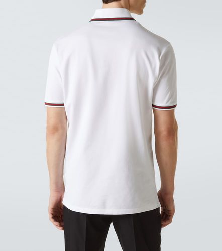 Polo en piqué de mezcla de algodón con Web - Gucci - Modalova