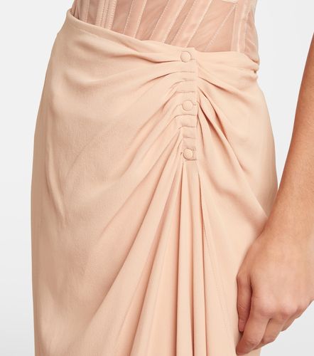 Falda larga re/edit de crepé georgette drapeada - Mugler - Modalova