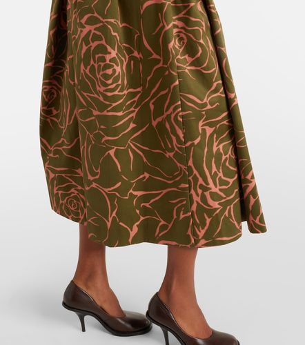 Falda midi de algodón floral - Dries Van Noten - Modalova