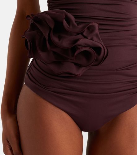 Costume intero con ruches e applicazioni floreali - Magda Butrym - Modalova
