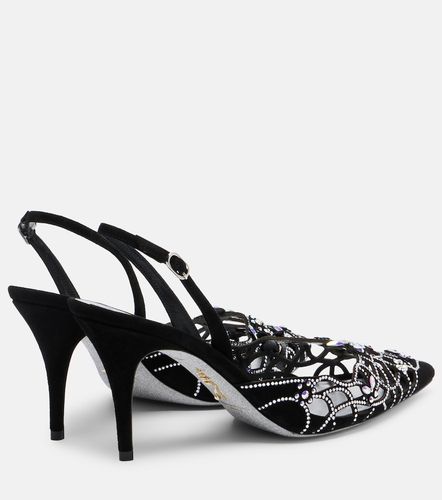 Embellished suede slingback pumps - Rene Caovilla - Modalova