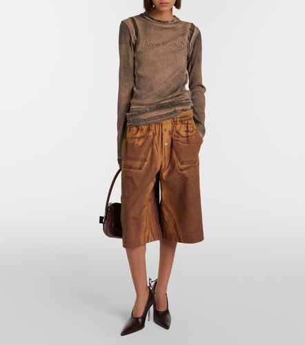 Shorts in misto cotone con stampa - Acne Studios - Modalova