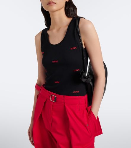 Top in jersey di misto cotone a coste - Loewe - Modalova
