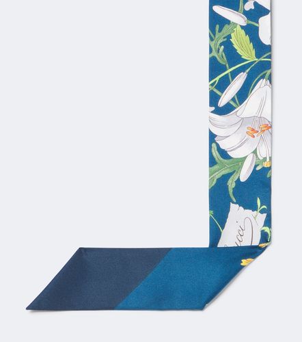 Pañuelo Flora de sarga de seda - Gucci - Modalova