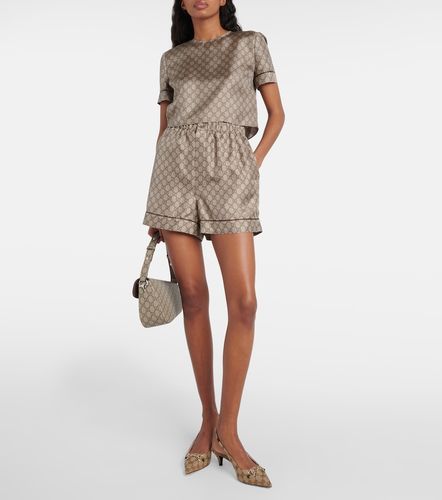 Gucci GG printed silk twill shorts - Gucci - Modalova