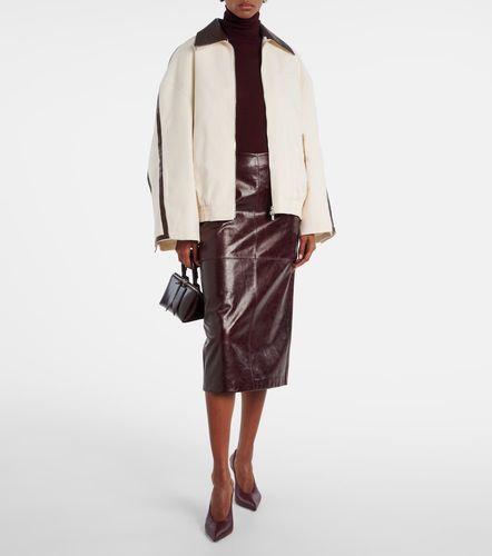 Leather-trimmed cotton jacket - Jacques Wei - Modalova