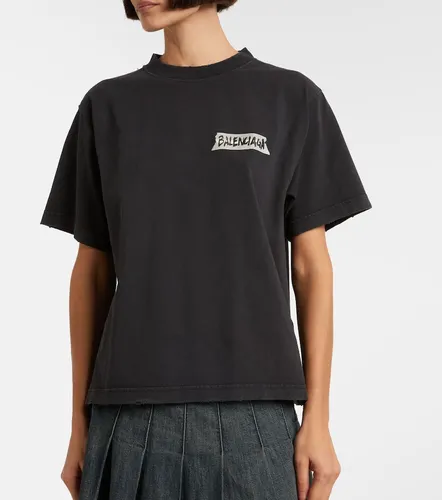 Camiseta de jersey de algodón con logo - Balenciaga - Modalova