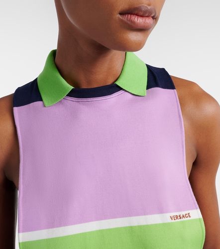 Tank top de jersey de algodón a rayas - Versace - Modalova