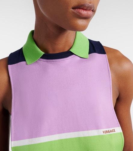 Tank top de jersey de algodón a rayas - Versace - Modalova