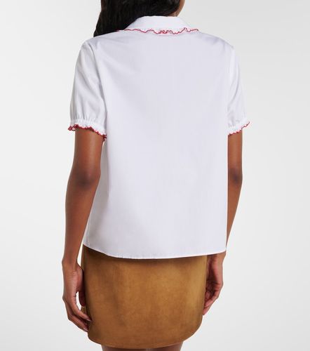 Camisa de popelín de algodón festoneada - Miu Miu - Modalova