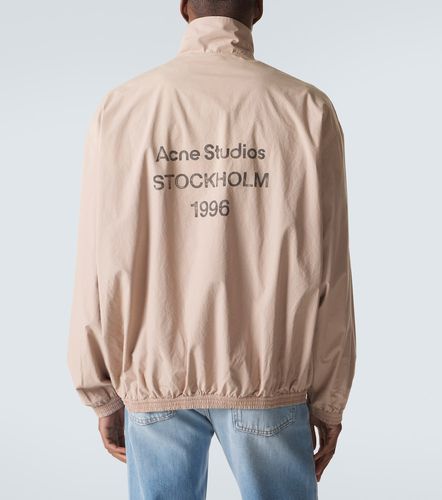 Giacca blouson in popeline di cotone con logo - Acne Studios - Modalova