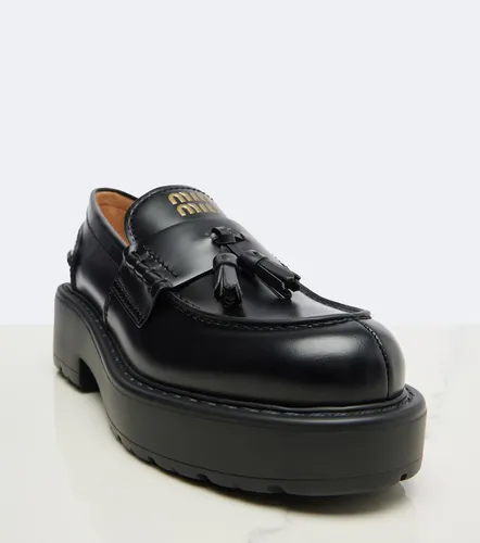 Miu Miu Leather platform loafers - Miu Miu - Modalova