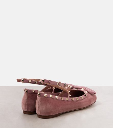 Bailarinas Rockstud de terciopelo - Valentino Garavani - Modalova