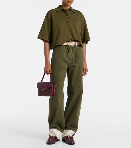 Polo cropped de piqué de algodón - Bottega Veneta - Modalova