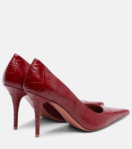 Barbara 90 croc-effect leather pumps - Amina Muaddi - Modalova