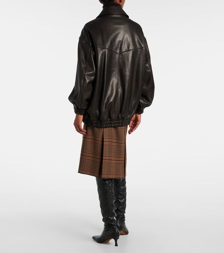 Beck leather bomber jacket - Nour Hammour - Modalova