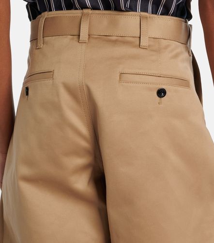 Bermudas cropped de algodón con cinturón - Sacai - Modalova