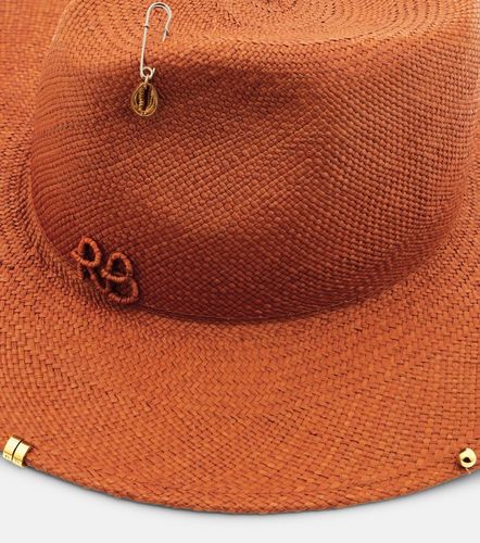 Sombrero fedora de paja con cadena - Ruslan Baginskiy - Modalova