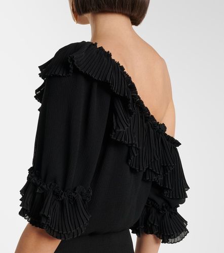 Ruffled silk crepon minidress - Saint Laurent - Modalova