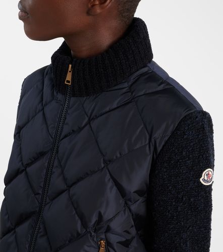 Cardigan in misto cotone e piuma - Moncler - Modalova