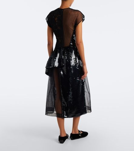 Paneled lace-trimmed sequined midi dress - Simone Rocha - Modalova