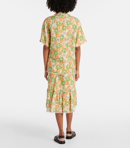 Camicia bowling in lino con stampa floreale - Marni - Modalova