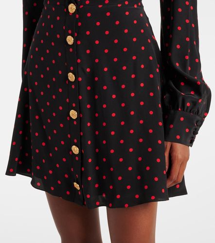 Abito corto in seta a pois con pizzo - Alessandra Rich - Modalova