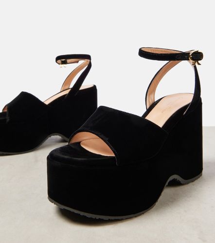 Sandali con zeppa in velluto - Gianvito Rossi - Modalova