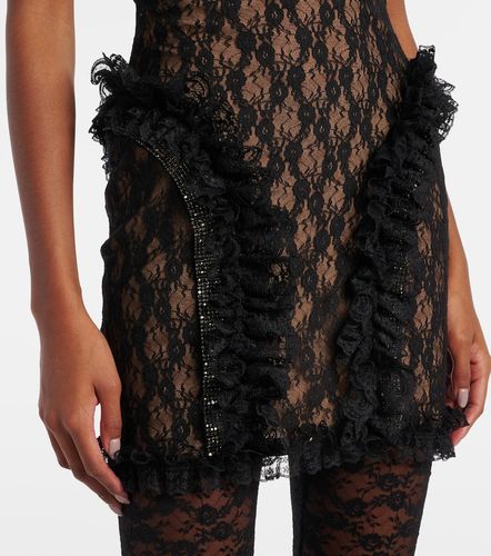 X Christopher Kane - Abito corto in pizzo con cristalli - Self-Portrait - Modalova