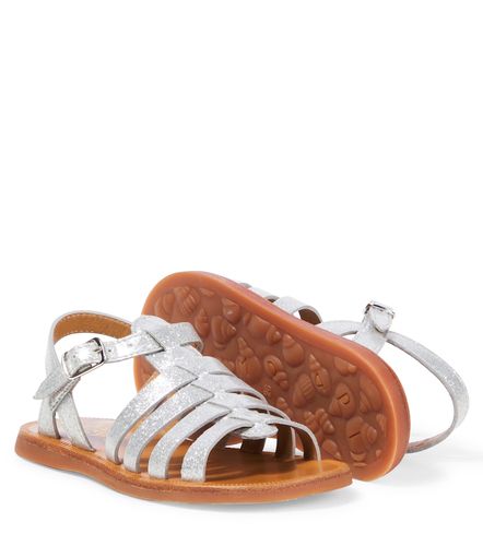 Sandalias Plagette de piel con glitter - Pom d'Api - Modalova