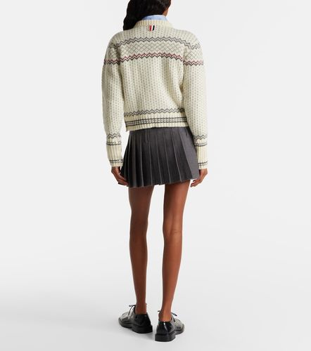 Fair Isle wool and mohair cardigan - Thom Browne - Modalova