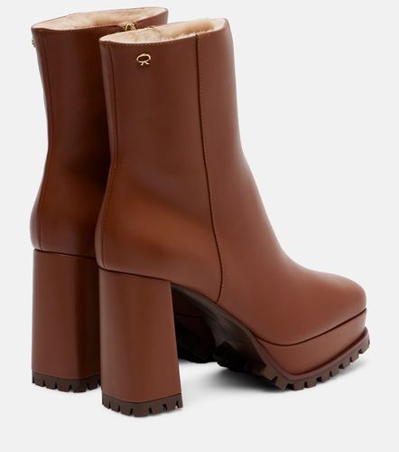Stivaletti 70 in pelle con shearling - Gianvito Rossi - Modalova