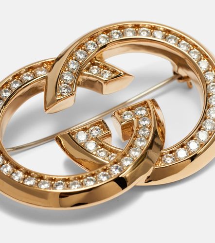 Interlocking G embellished brooch - Gucci - Modalova