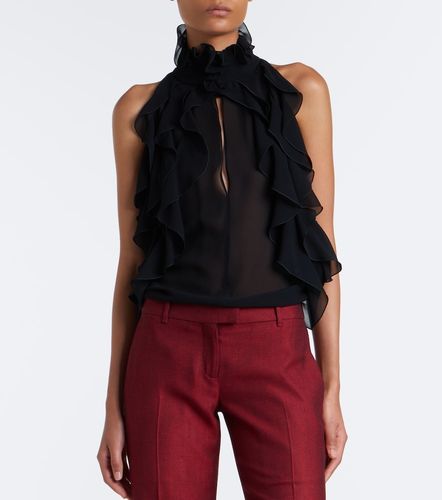 McQueen Top de seda con volantes - McQueen - Modalova
