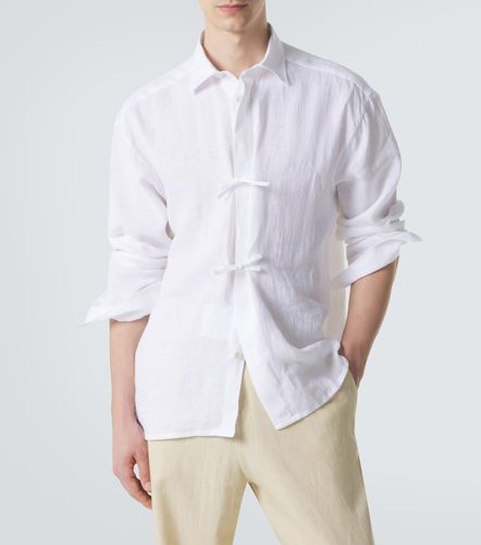 Camicia Dorian in lino con fiocco - Kiton - Modalova