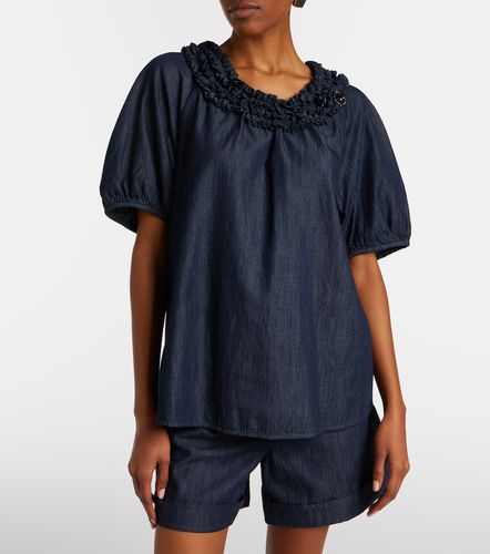 Embellished ruffled denim blouse - 'S Max Mara - Modalova