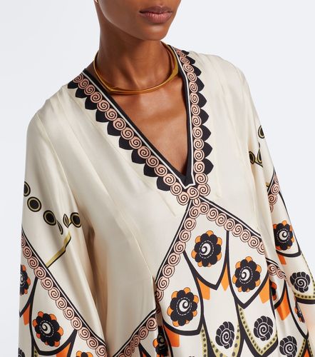 Vestido midi Twin Flame de sarga de seda estampado - La DoubleJ - Modalova