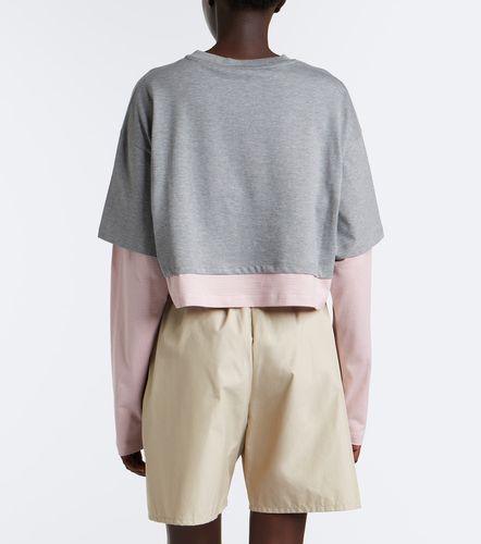 Camiseta de jersey de algodón a capas - Miu Miu - Modalova