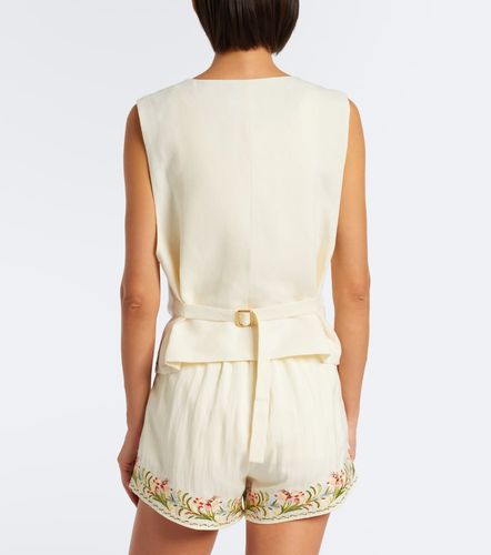 Gilet in seta e lino con ricamo - Xu Zhi - Modalova