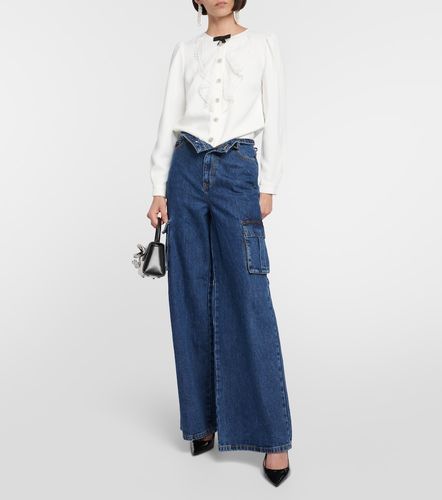 Mid-rise wide-leg denim cargo pants - Self-Portrait - Modalova