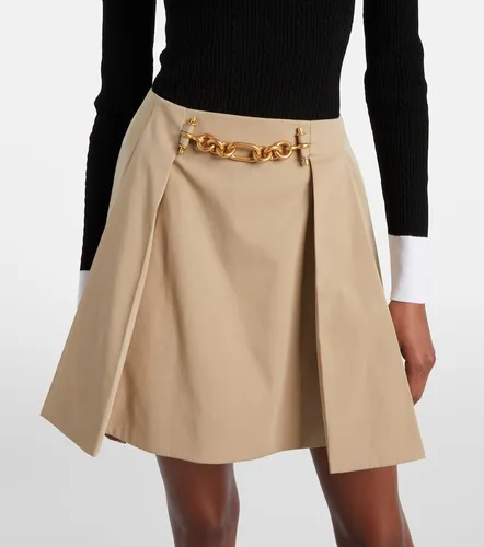 Minifalda de gabardina de algodón plisada - Balmain - Modalova