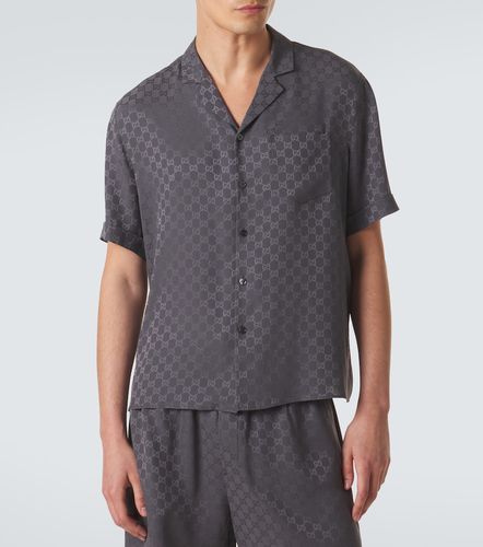 Camisa bowling de jacquard de seda con GG - Gucci - Modalova