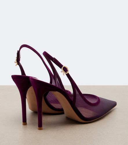 Pumps slingback in mesh con suede - Gianvito Rossi - Modalova