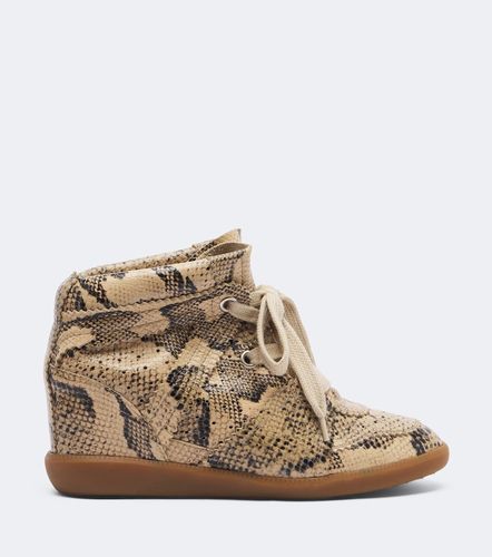 Bobby snake-effect leather wedge sneakers - Isabel Marant - Modalova