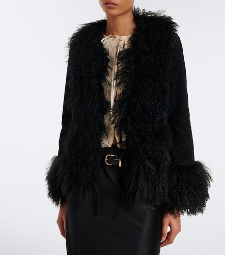 Sammy shearling-trimmed suede jacket - Rixo - Modalova