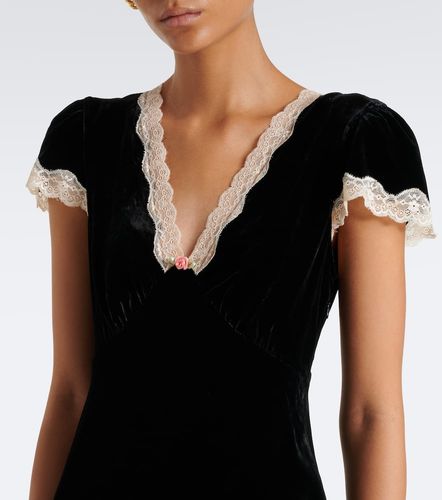 Abito midi Clarice in velluto con pizzo - Rixo - Modalova