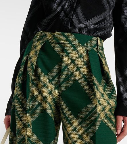 Checked wool twill wide-leg pants - Burberry - Modalova